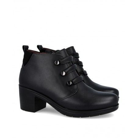 Happy Monk Urban 009 Black Ankle Boots with Beads