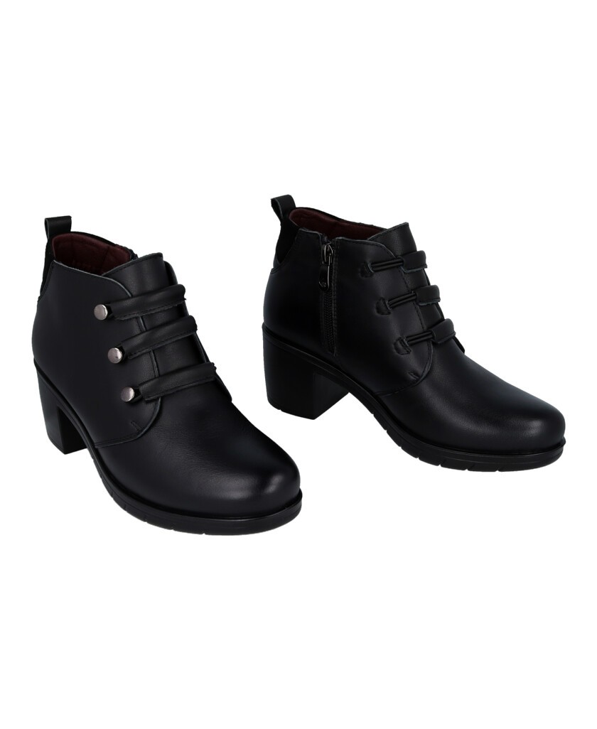 Happy Monk Urban 009 Black Ankle Boots with Beads