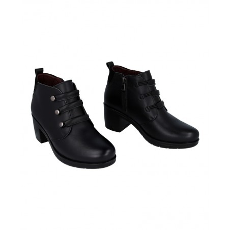 Happy Monk Urban 009 Black Ankle Boots with Beads