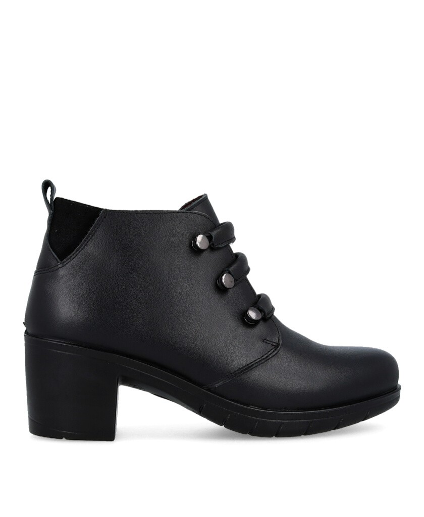 Happy Monk Urban 009 Black Ankle Boots with Beads