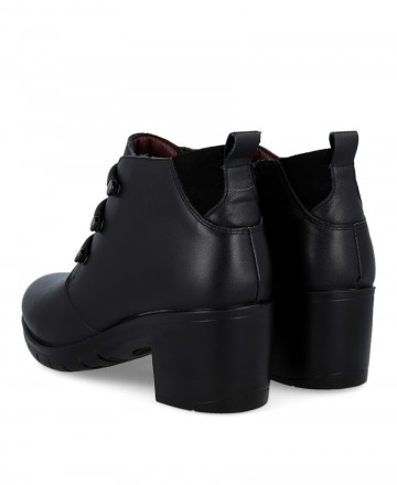 Happy Monk Urban 009 Black Ankle Boots with Beads
