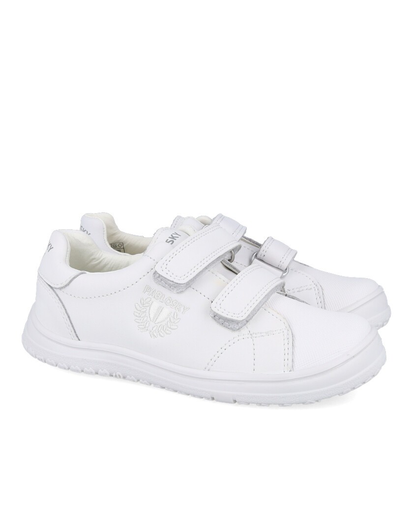 Zapato colegial blanco de piel Pablosky 200000