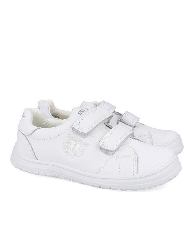 Zapato colegial blanco de piel Pablosky 200000