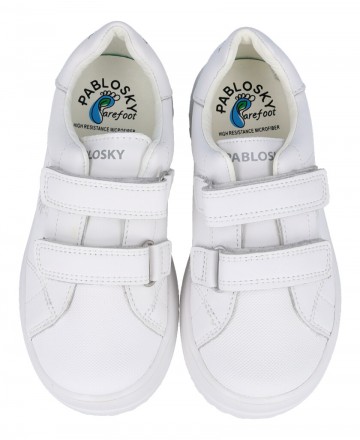 Zapato colegial blanco de piel Pablosky 200000