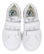 Pablosky 200000 White Leather School Shoes