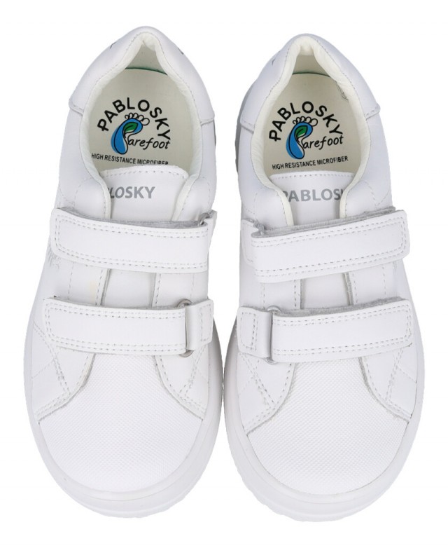 Pablosky 200000 White Leather School Shoes