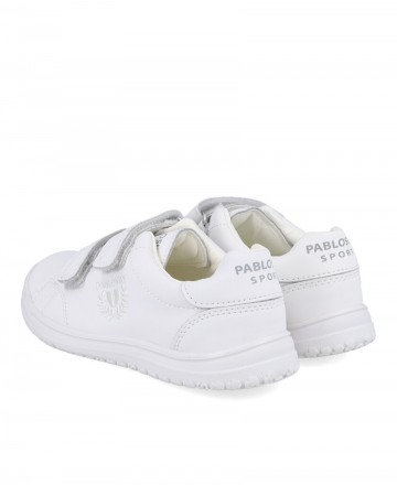 Zapato colegial blanco de piel Pablosky 200000