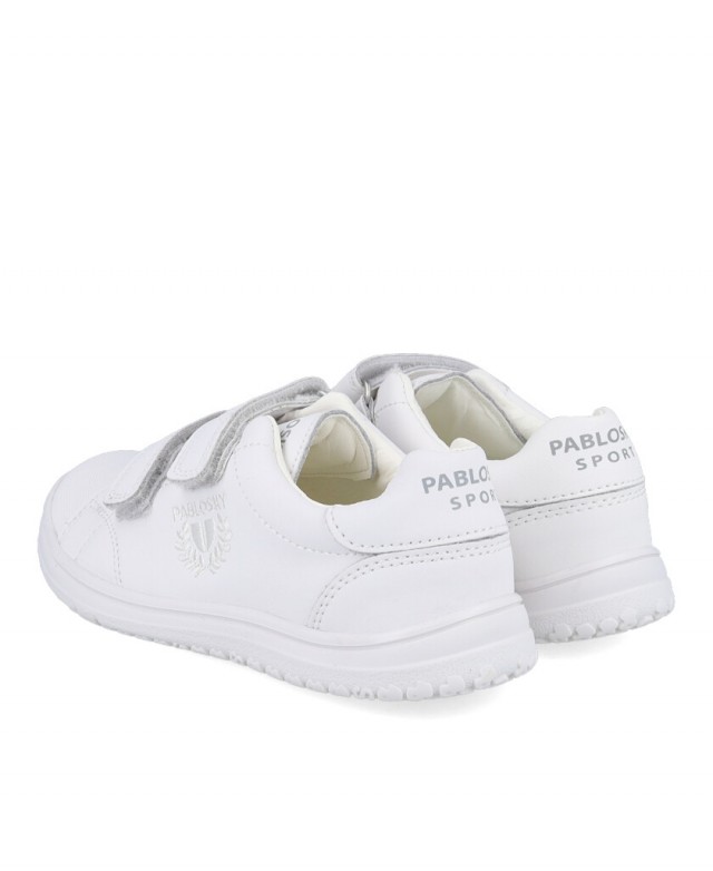 Pablosky 200000 White Leather School Shoes