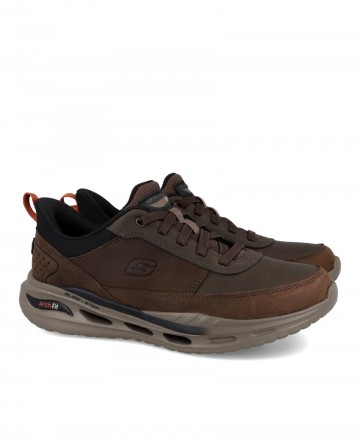 Zapatilla marrón de piel Skechers Slip-Ins 210981