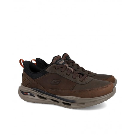 Zapatilla marrón de piel Skechers Slip-Ins 210981