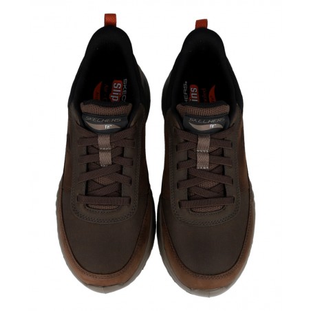 Brown leather sneakers Skechers Slip-Ins 210981