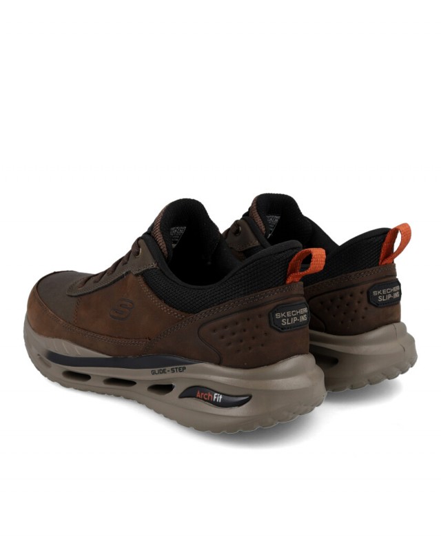 Zapatilla marrón de piel Skechers Slip-Ins 210981