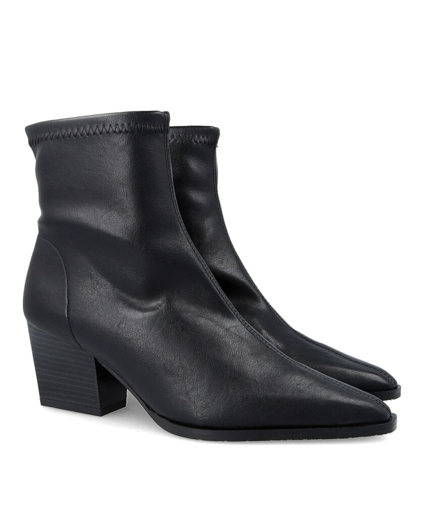Miss Elastic 78151 Black Elastic Ankle Boots