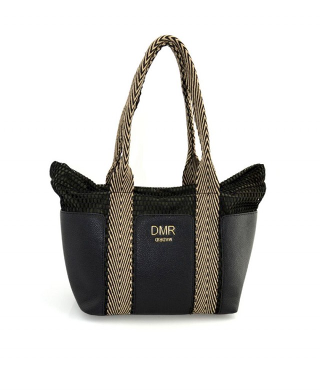 Bolso de rejilla en color negro DMR Touch Ibiza