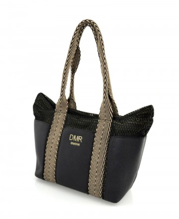 Bolso de rejilla en color negro DMR Touch Ibiza