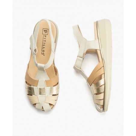 Multicolor leather wedge sandal Pitillos 20110