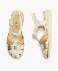 Multicolor leather wedge sandal Pitillos 20110