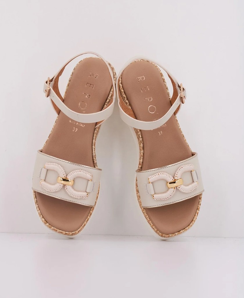 Sandalia con cuña beige Repo Phil Gatiér 50248