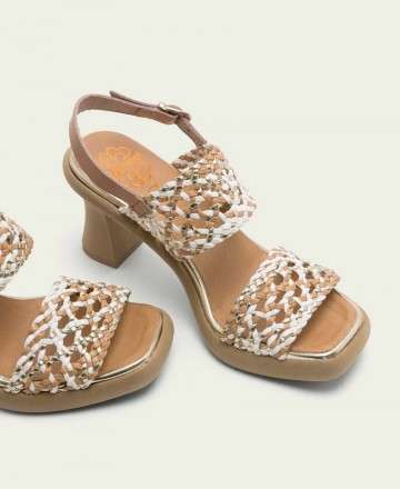 Sandalias de tacón de color blanco Porronet 3186