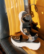 Sandalias negras animal print Porronet Naomi 3191