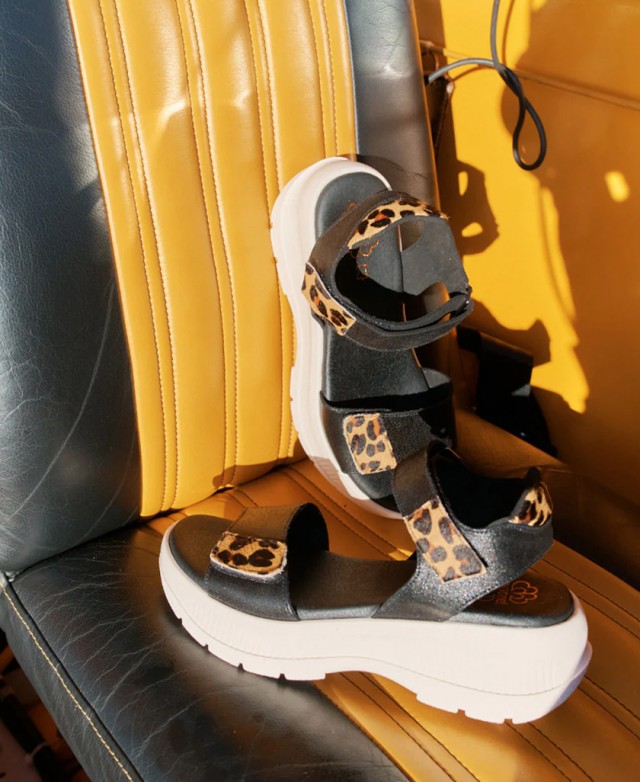 Sandalias negras animal print Porronet Naomi 3191