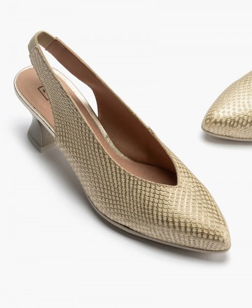 Zapato de salón de piel grabada Pitillos 10510