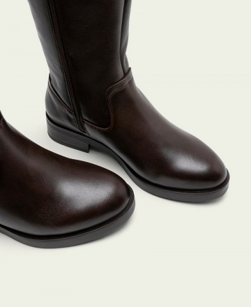 Botas altas marrones de piel Porronet 4714