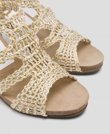 Penelope 6102-R Braided raffia elegant sandals