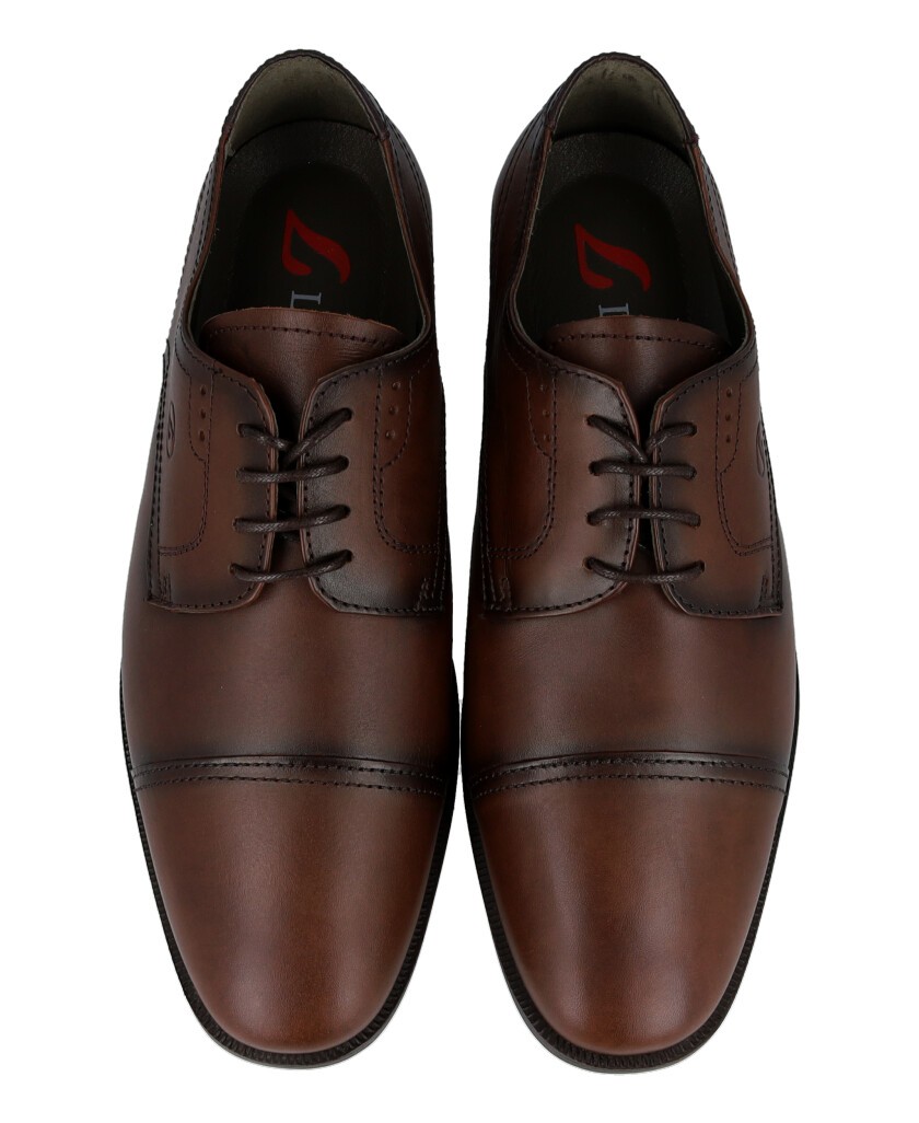 Luisetti 38901 classic brown leather shoes