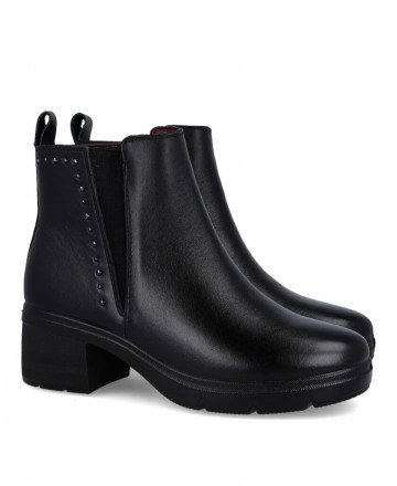 Happy Monk Madrid 006 black leather ankle boots