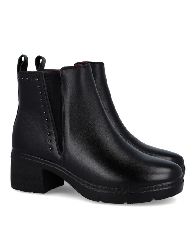 Happy Monk Madrid 006 black leather ankle boots