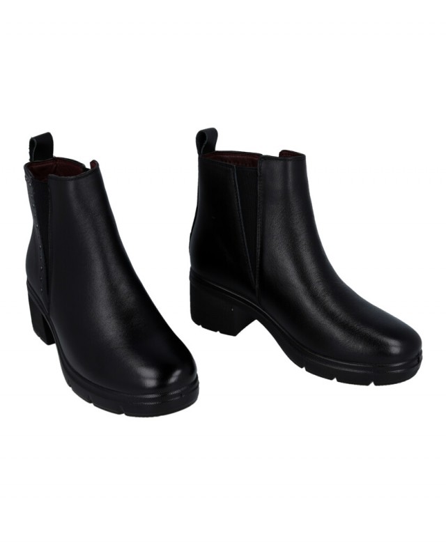 Happy Monk Madrid 006 black leather ankle boots