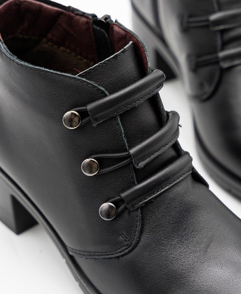 Happy Monk Urban 009 Black Ankle Boots with Beads