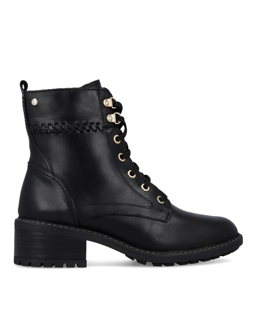 Pikolinos Medina W0D8672 Black Military Ankle Boots