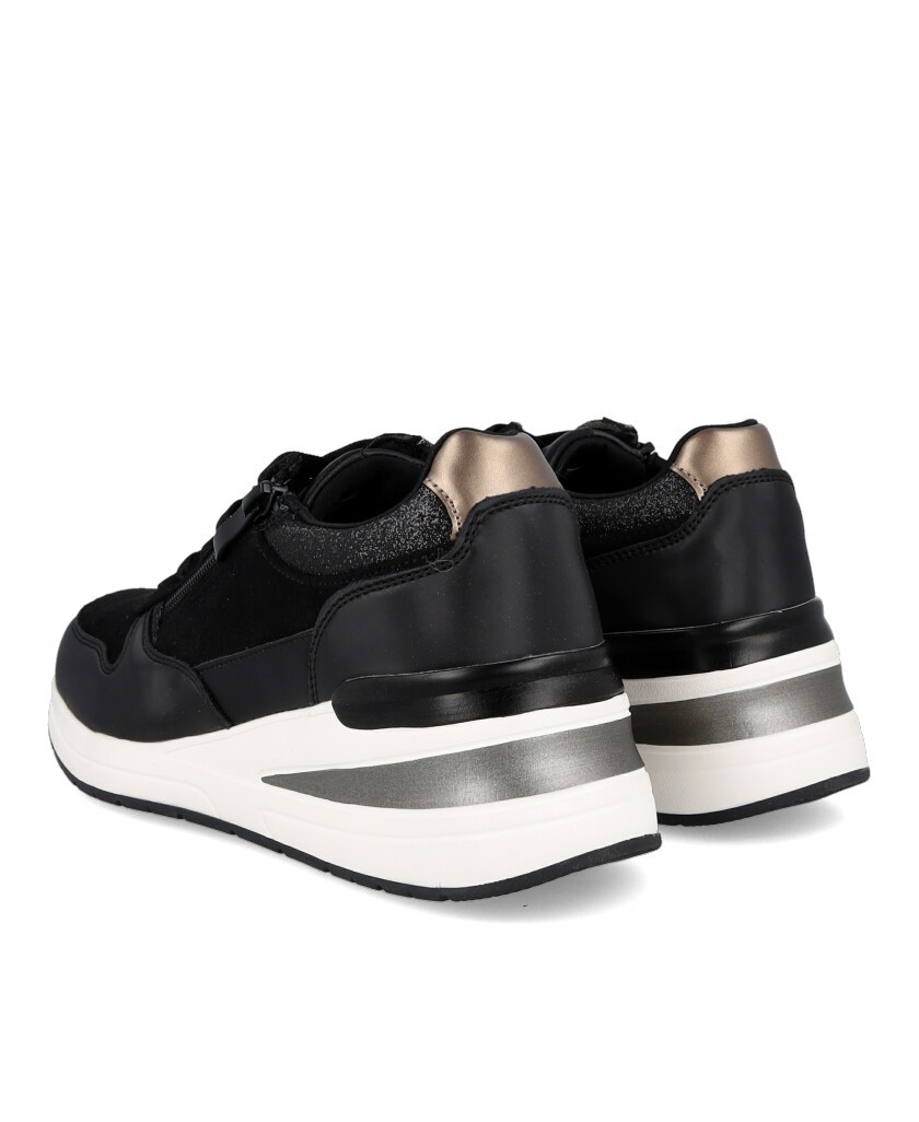 Dangela 29067 Black Wedge Shoes for Women