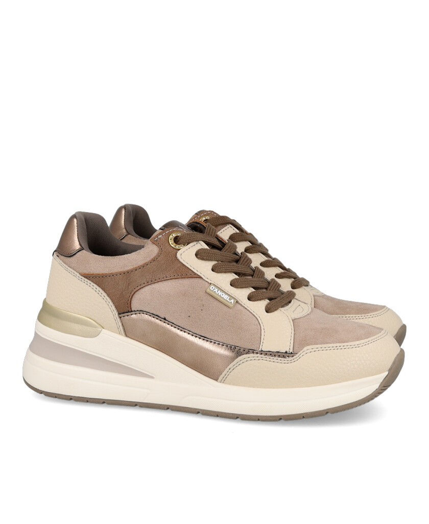 Zapatillas urbanas de color taupe Dangela 29066
