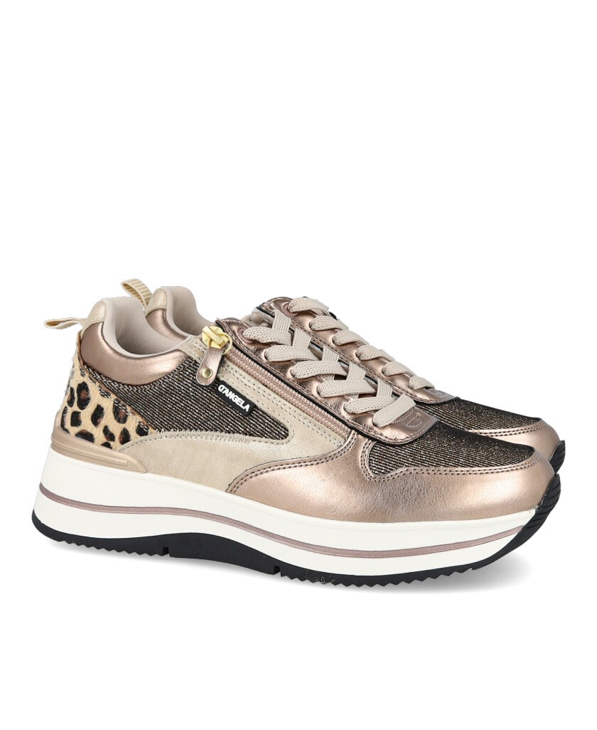 Sneakers metalizadas con cuña Dangela 29065