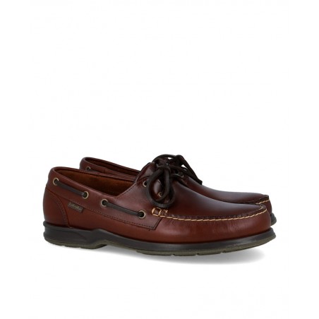 Zapatos tipo nautico para hombre en color marron Caracteristicas con cordones altura de piso 2 cm piso de goma exterior piel e 