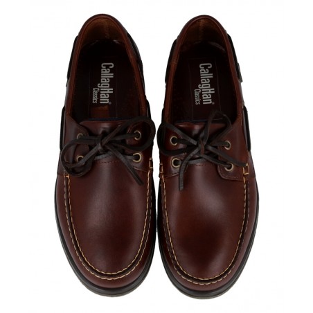 Zapatos tipo nautico para hombre en color marron Caracteristicas con cordones altura de piso 2 cm piso de goma exterior piel e 