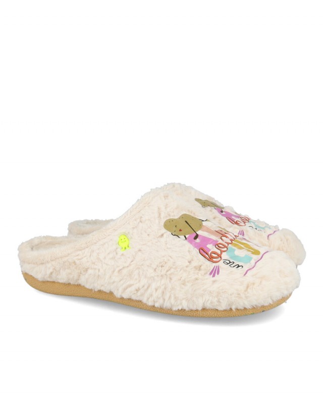 Zapatillas de pelo Hot Potatoes Pancras 77021-P Zapatillas de pelo Hot Potatoes Pancras 77021-P