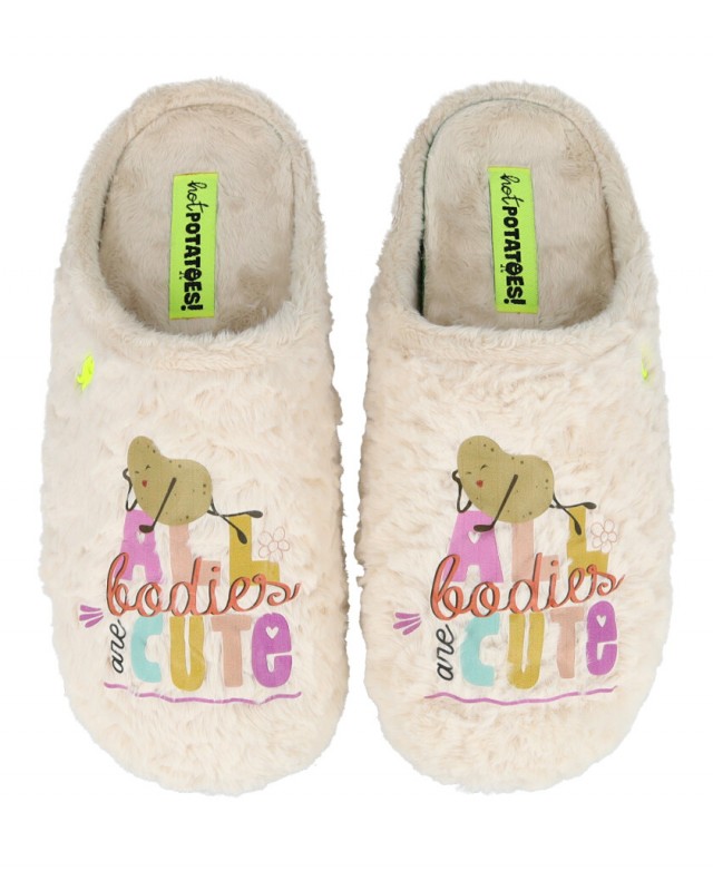 Zapatillas de pelo Hot Potatoes Pancras 77021-P Zapatillas de pelo Hot Potatoes Pancras 77021-P