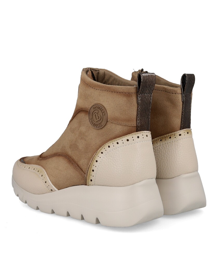 Beige Casual Amarpies 29419 Ankle Boots with a Wedge