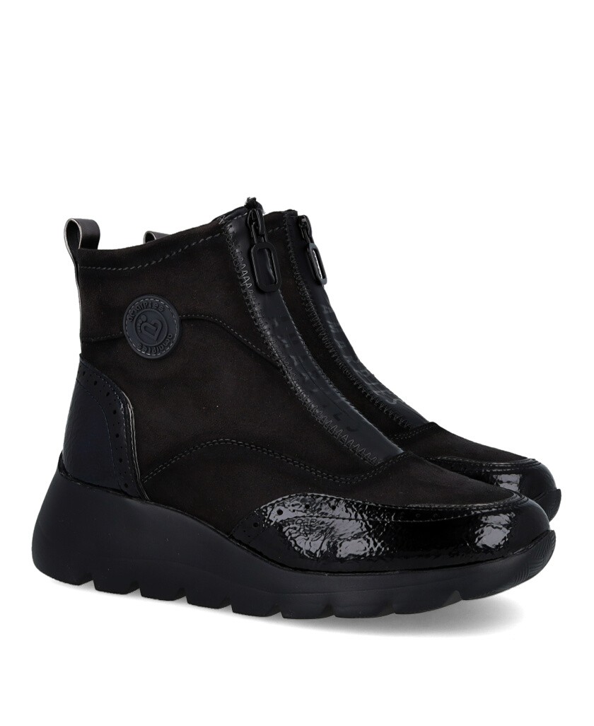 Black Amarpies 29419 Ankle Boots with a Zipper