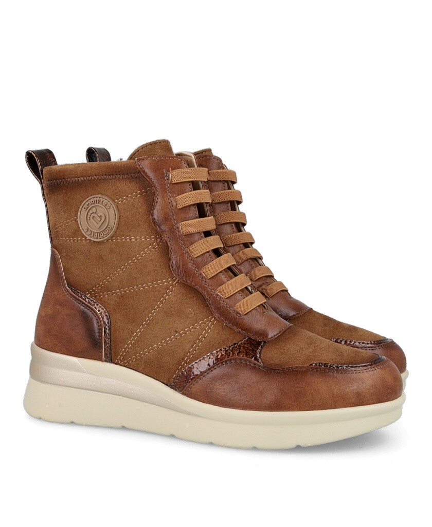 Leather-Colored Amarpies 29422 Military Ankle Boots