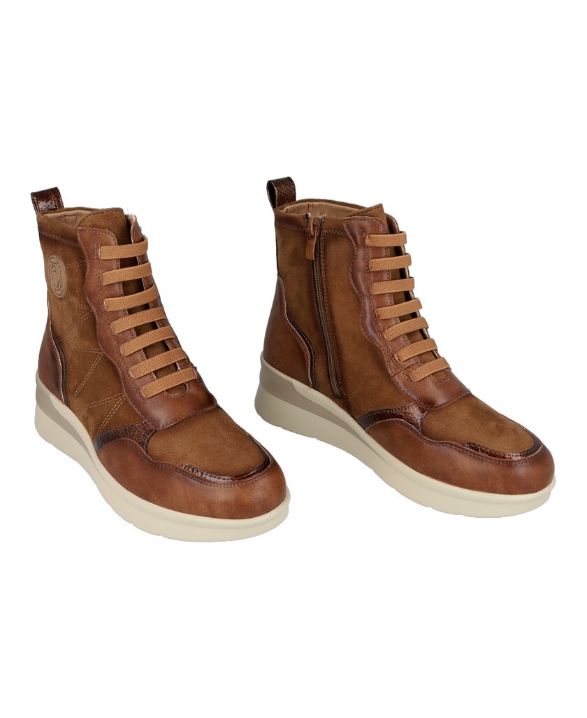 Leather-Colored Amarpies 29422 Military Ankle Boots