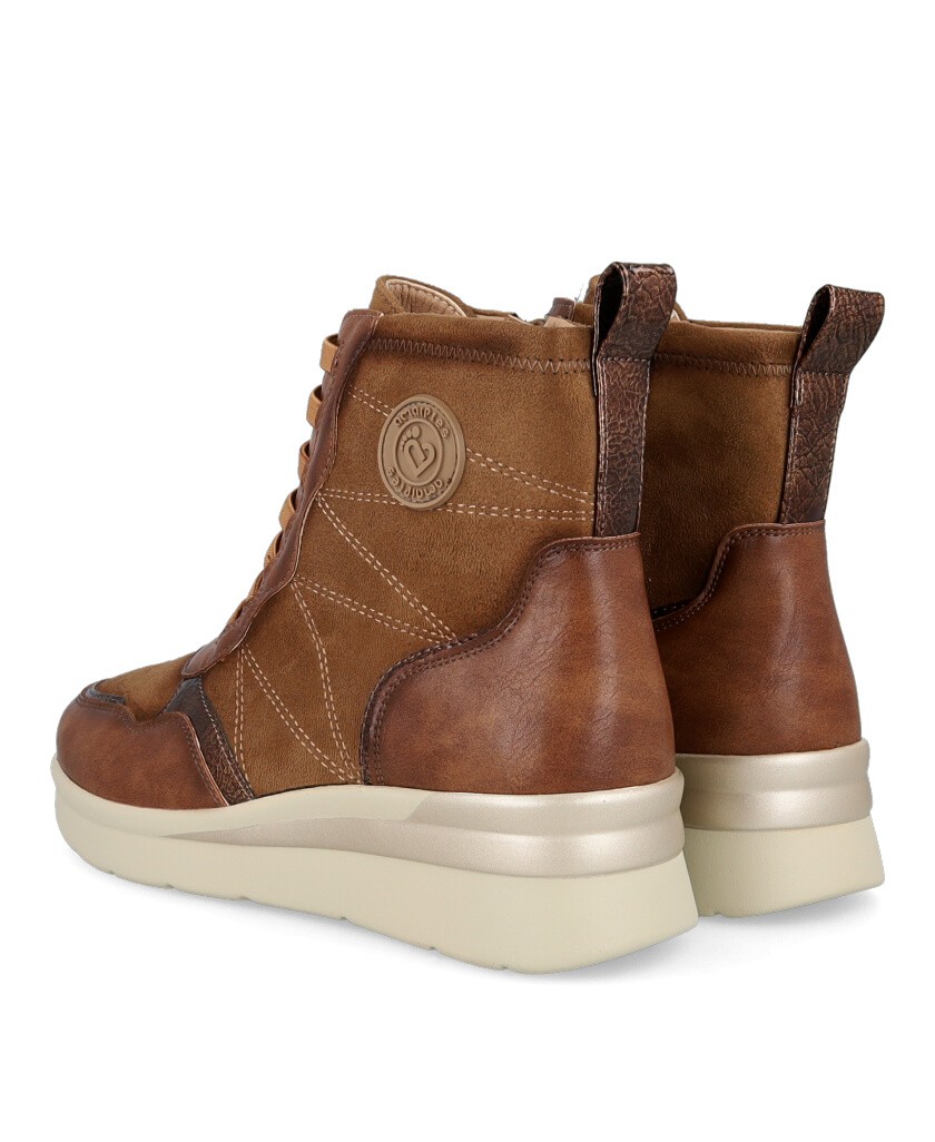 Botines militares de color cuero Amarpies 29422