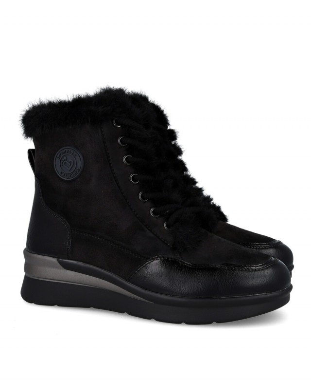 Botines negros con forro abrigo Amarpies 29423