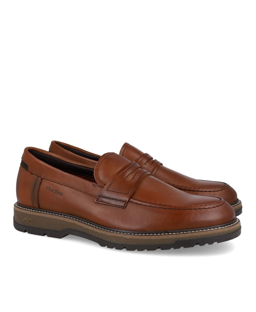 Fluchos F2324 brown leather loafers