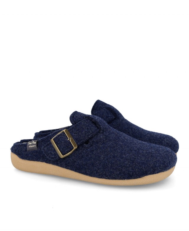 TONI PONS Demi-FP - Pantofole Da Casa In Feltro Per Donna Con Lacci - Colore Ecru, Taglia 40