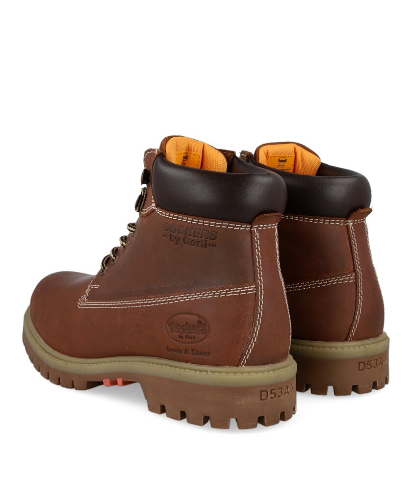 Botines marrones con suela track Dockers 53AX003
